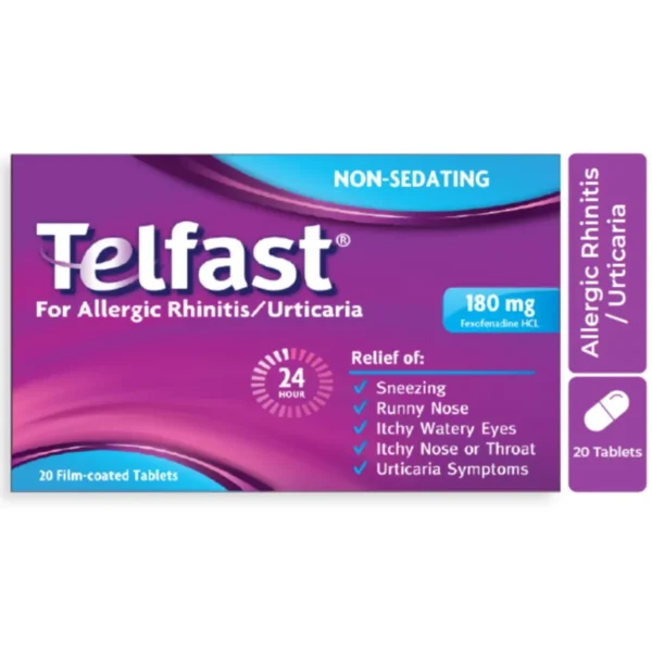 تلفاست اقراص لحساسية الانف والارتيكاريا 180مجم | 20 قرص