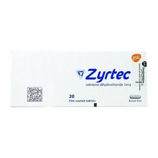 Zyrtec 10 mg  20 Tablets
