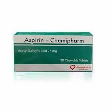 ASPIRIN-CHEMIPHARM 75 MG 30 CHEW.TABS.