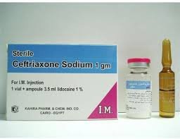 CEFTRIAXONE SODIUM 1 GM I.M.VIAL (KAHIRA)