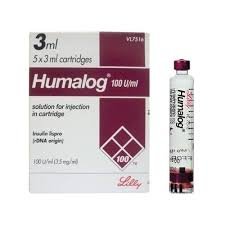 HUMALOG 100I.U./ML (5 CARTRIDGES