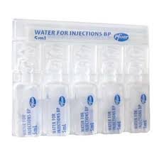 WATER FOR INJECTION (5ML) 50 AMP.