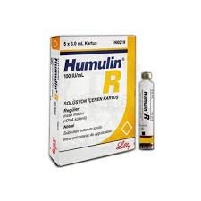 HUMULIN R 100 I.U./ML 5 CARTRIDGE