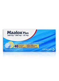 MAALOX PLUS 200/200/25MG 40 CHEWABLE TAB.