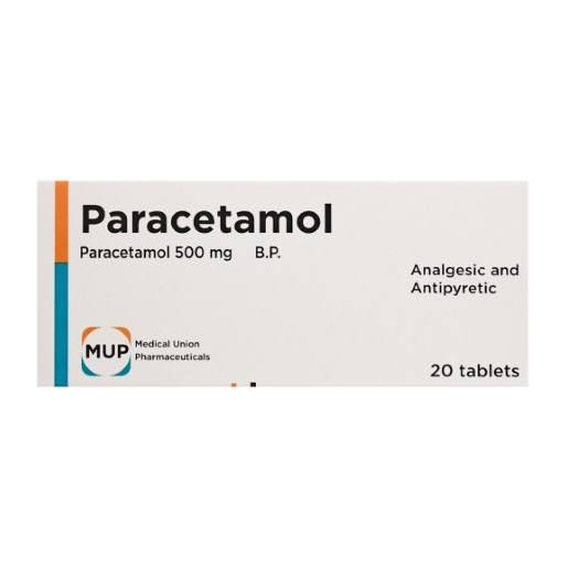 PARACETAMOL-MUP 500MG B.P. 20 TABS.
