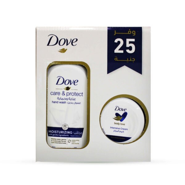 Dove Care & Protect Moisturizing Hand Wash 500ml + Dove Intensive Cream 75gm - Promoback