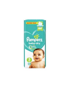 PAMPERS BABY DRY #3 MIDI (6 - 10KG) 58P