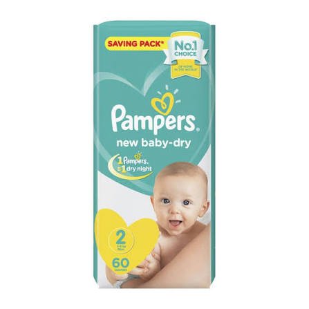 PAMPERS NEW BABY DRY #2 MINI (3-8KG) 60P