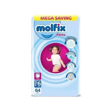 Molfix - Baby Diapers - Mega Pack - Xlarge Size 6 - 64 Pieces